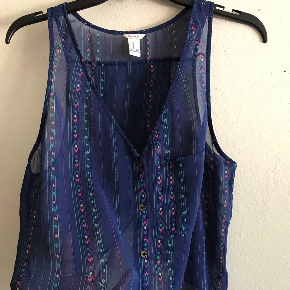 Navy blue sheer cami